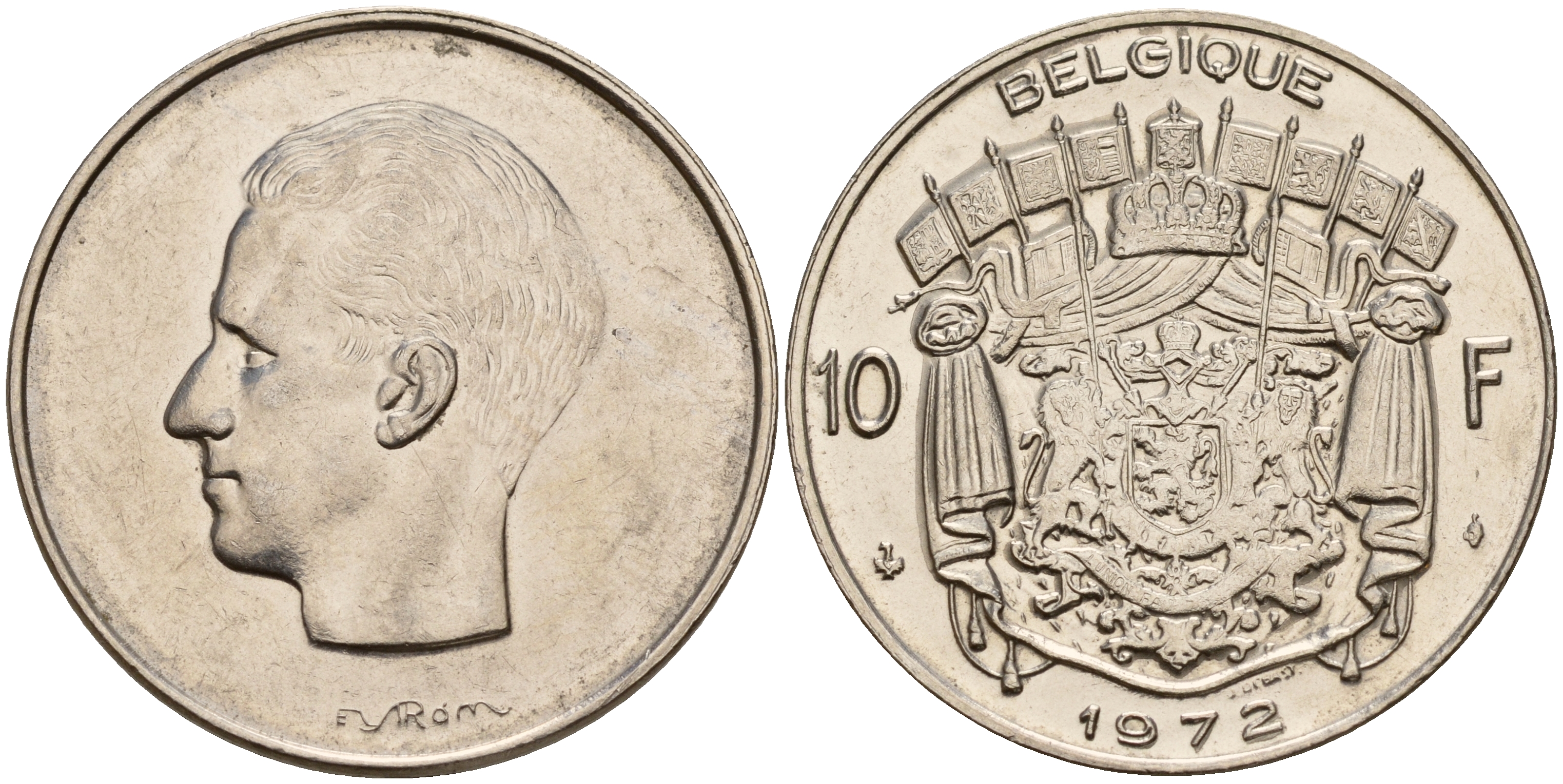 Бельгия 10 франков 1972 Belgique, Бодуэн I (1951-1993) KM 155.1 никель    4187-446