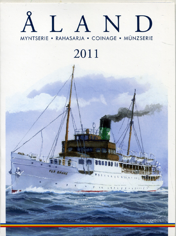 Финляндия евронабор из 8 монет + марка 2011 Аландские острова, в оригинальном буклете UNC 5-6-2-10