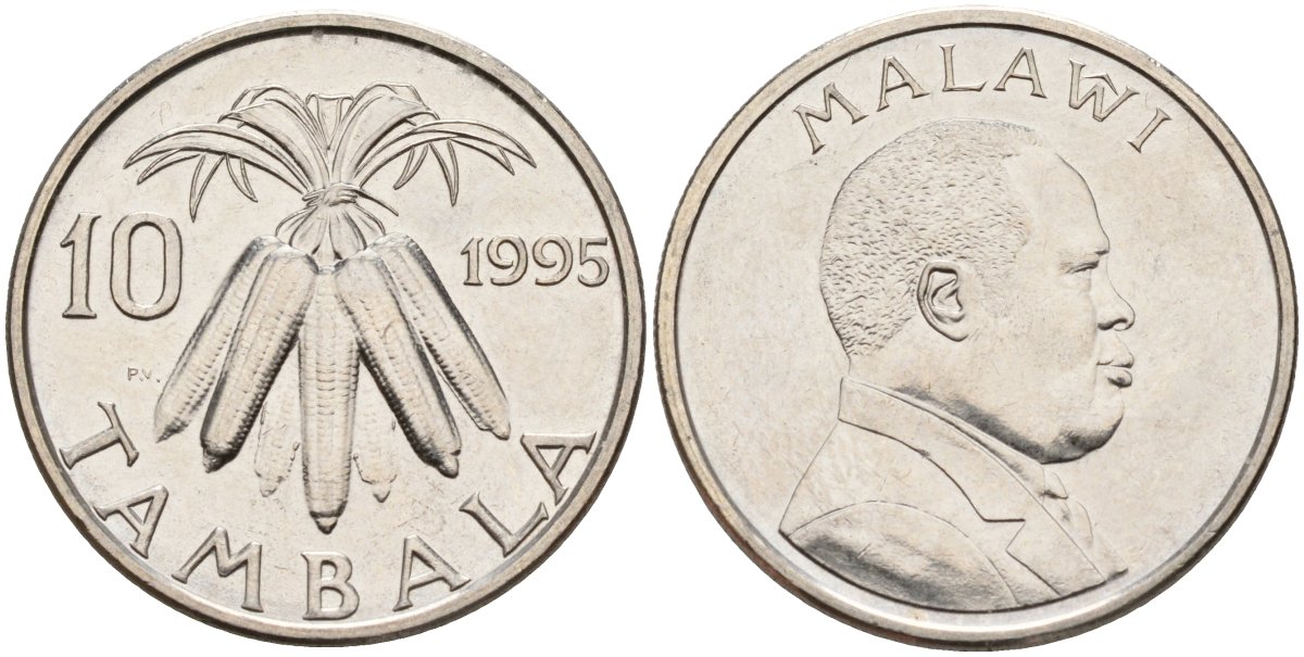 Малави 10 тамбал 1995 KM 27 сталь плакированная никелем 4141-744