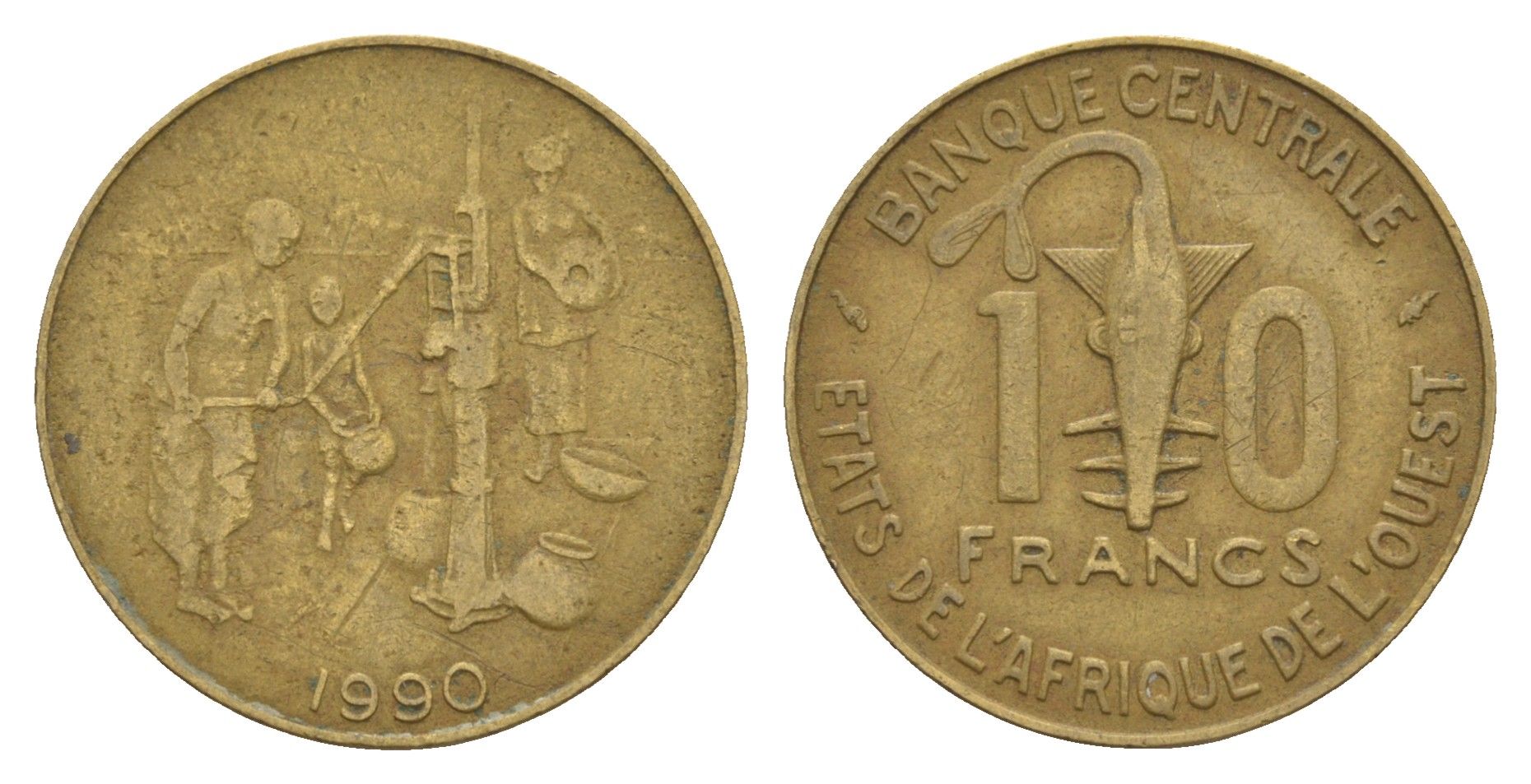 Западная Африка (BCEAO) 10 франков 1990 KM 10 медь алюминий никель 4656-843