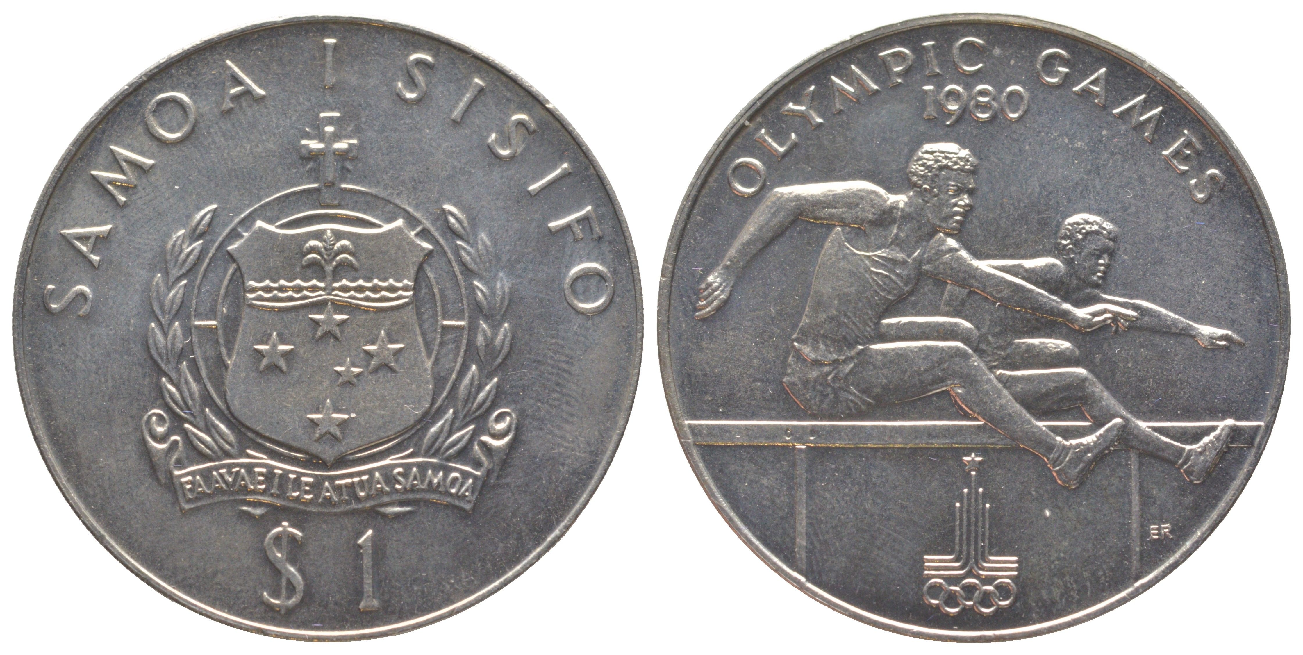 Самоа 1 тала 1980 XXII летние Олимпийские Игры, Москва 1980, тираж 5.000 экземпляров KM 35 медно-никель BU 1525-714