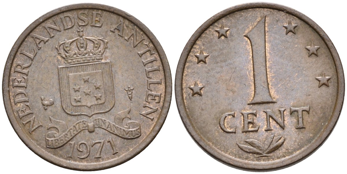 Нидерландские Антилы 1 цент 1971 Юлиана (1948-1980) KM 8 бронза 4585-943
