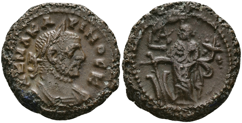 Римская Империя, Провинция Египет тетрадрахма 282 - 283 Карин / богиня Тихе, Александрия Good Very fine Kamp/Gansch 115.3 биллон 1073-10-113