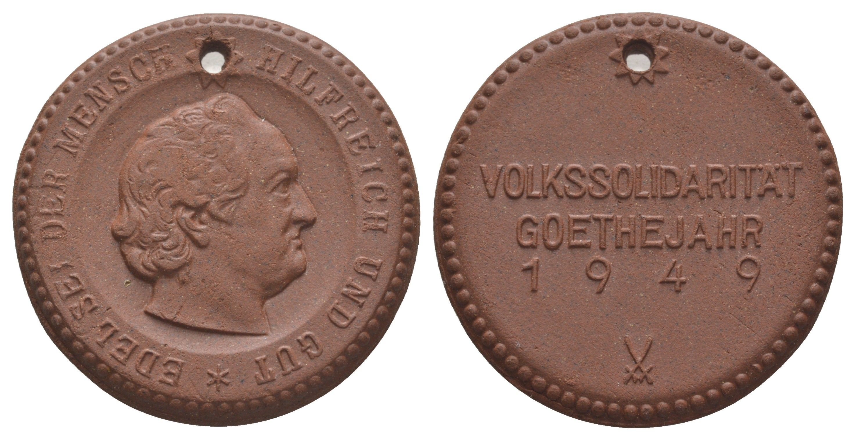 Майсен, ГДР медаль "Народная солидарность 1949" 1949 фарфор 1094-10-12