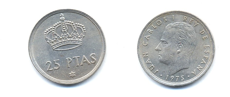 ИСПАНИЯ 25 ПЕСЕТ 1977 KM 808 медно-никель 54-2022