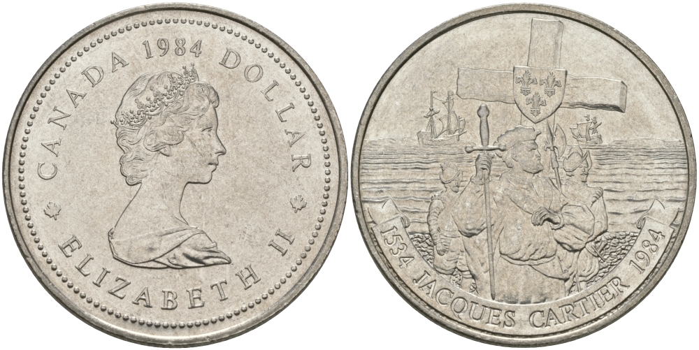 Канада 1 доллар 1984 Жак Картье KM 141 никель UNC 97-212
