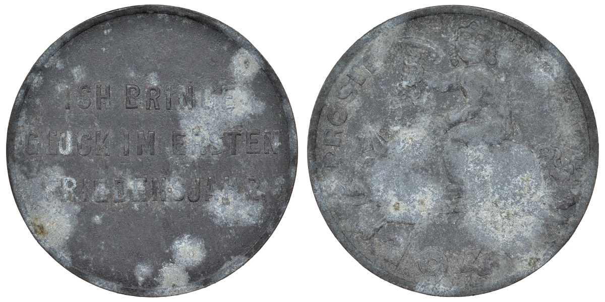 Австрия жетон 1946 удачи в первом году свободы, ребенок с клевером на санках цинк 4121-141