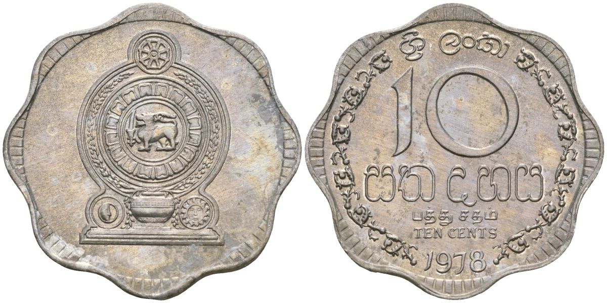 Шри-Ланка 10 центов 1978 KM 140a алюминий 4135-1146