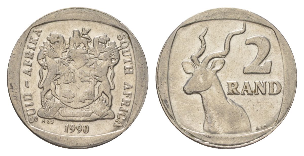 ЮАР 2 ранда 1990 KM 139 медь плакированная никелем 4626-1046