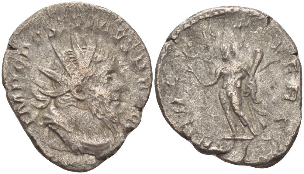 Римская Империя (императоры в Галлии) антониниан 260 - 269 Постум. IMP C POSTVMVS P F AVG / HERC PACIFERO, Геркулес с палицей, оливковой ветвью и львиной шкурой, Августа Треверов, Very fine RIC 67 биллон 1073-12-64