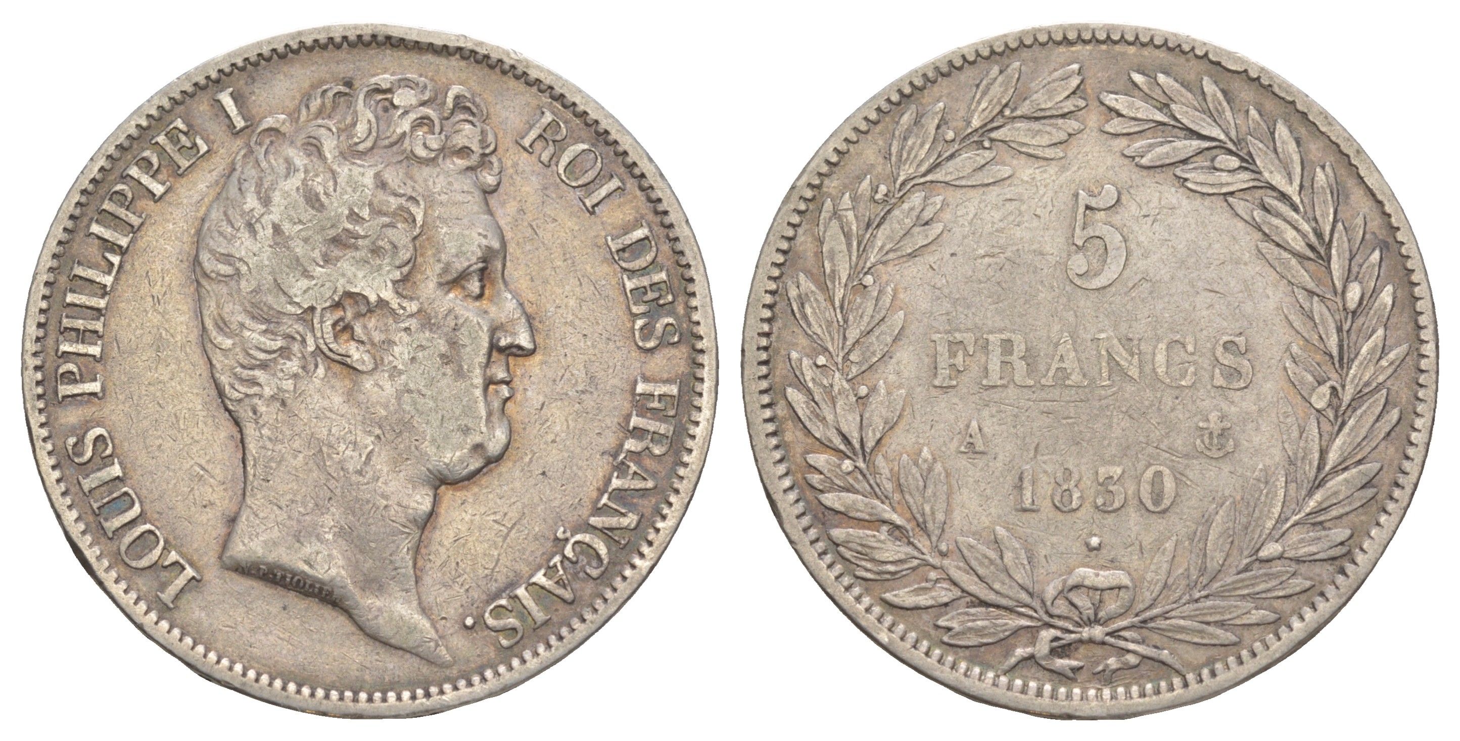 Франция 5 франков 1830 A, Луи-Филипп I (1830-1848) KM 735 серебро 413-331