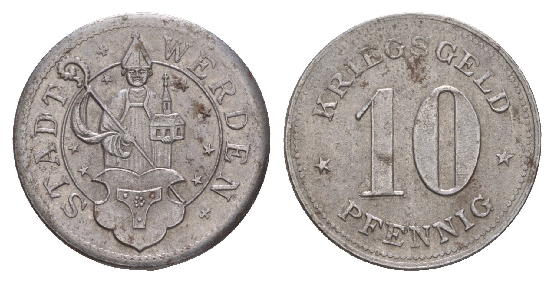 Верден 10 пфеннигов ND Funck 595.2A, Men05 26567.2, Men18 33394.2 железо 4657-1047