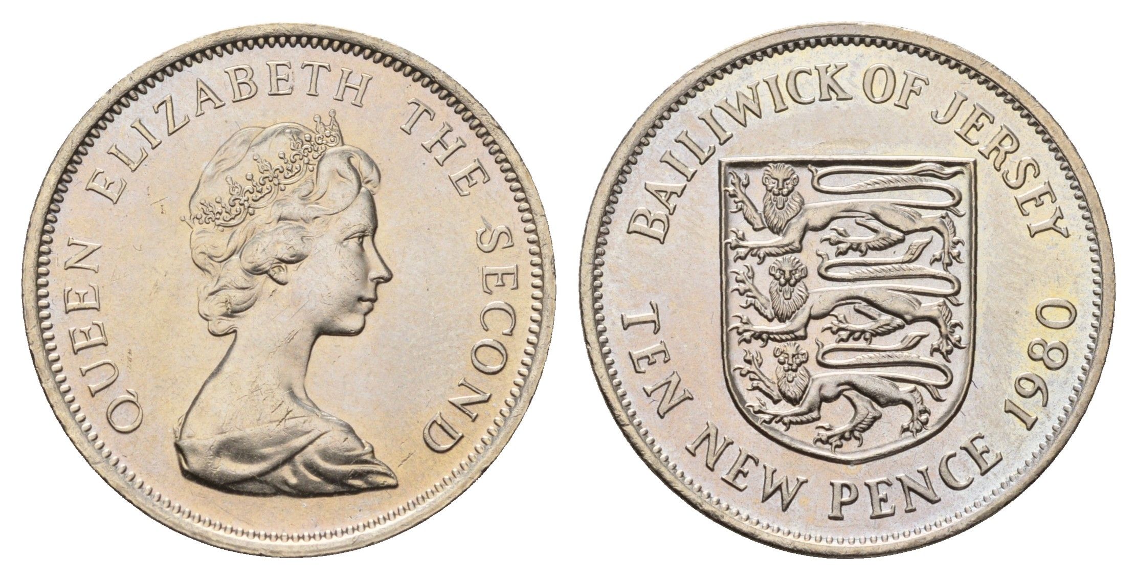 Джерси 10 пенсов 1980 Елизавета II (1952-2022) KM 33 медно-никель UNC 4634-436