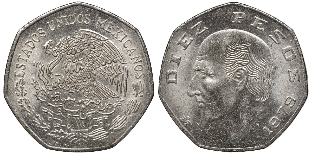 Мексика 10 песо 1979 Мо, Мануэль Идальго Кастилья KM 477.2 медно-никель UNC 4367-1043