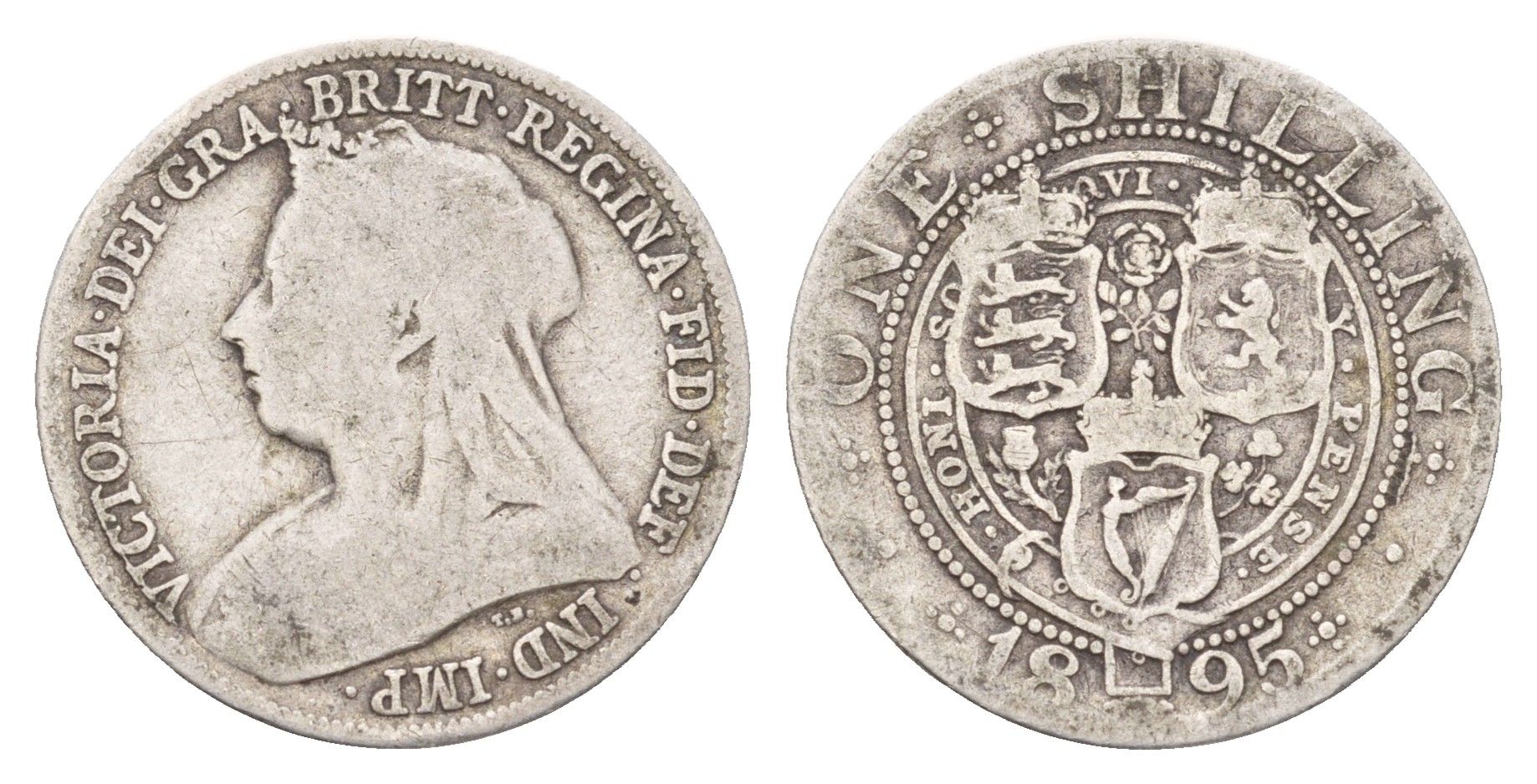 Великобритания 1 шиллинг 1895 Виктория (1837-1901) KM 780, Spink 3940 серебро 27-225