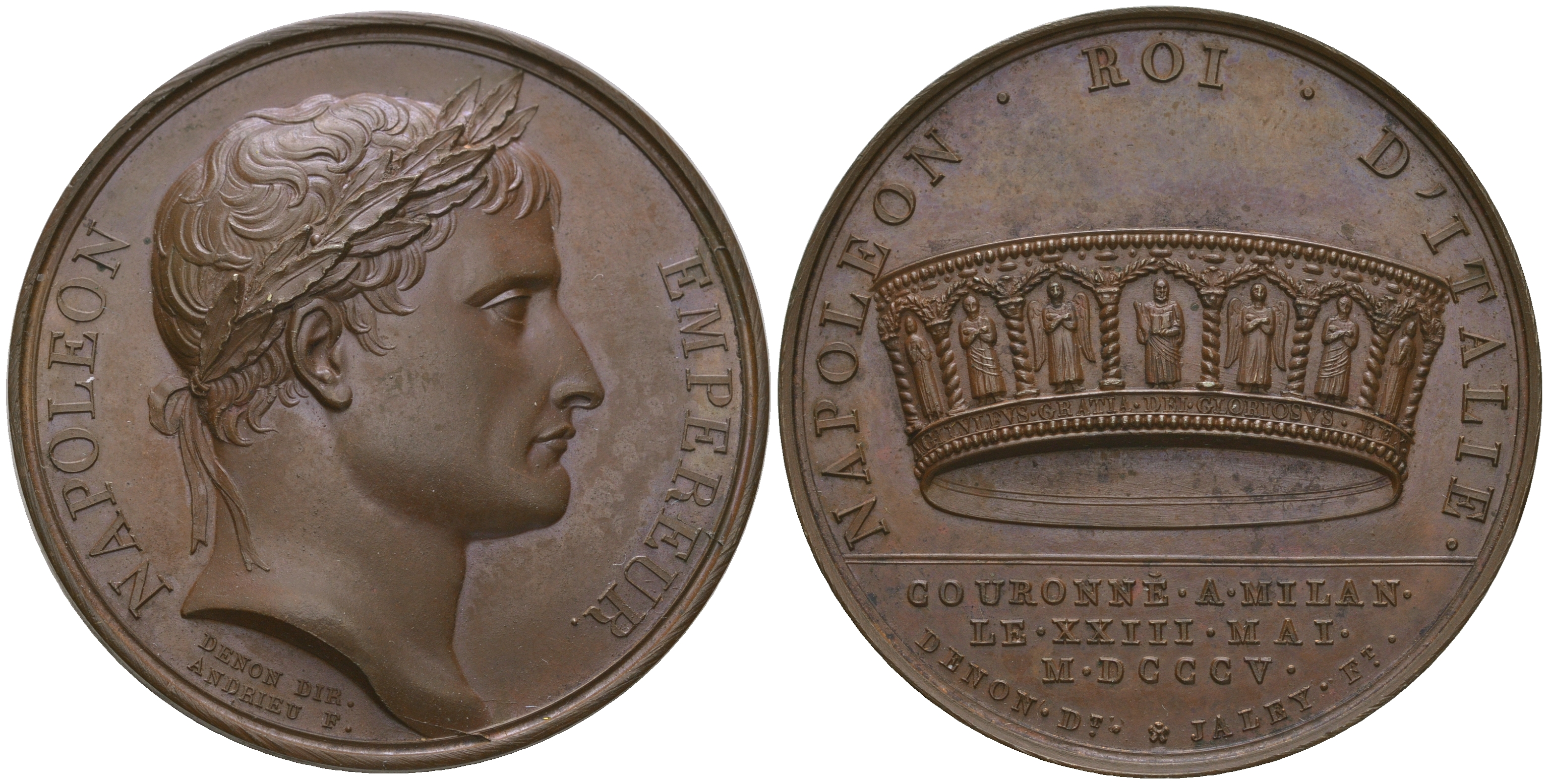 Набор бронзовых французских медалей и медальонов 1810 года. Оригинальный комплект. 0-0-00