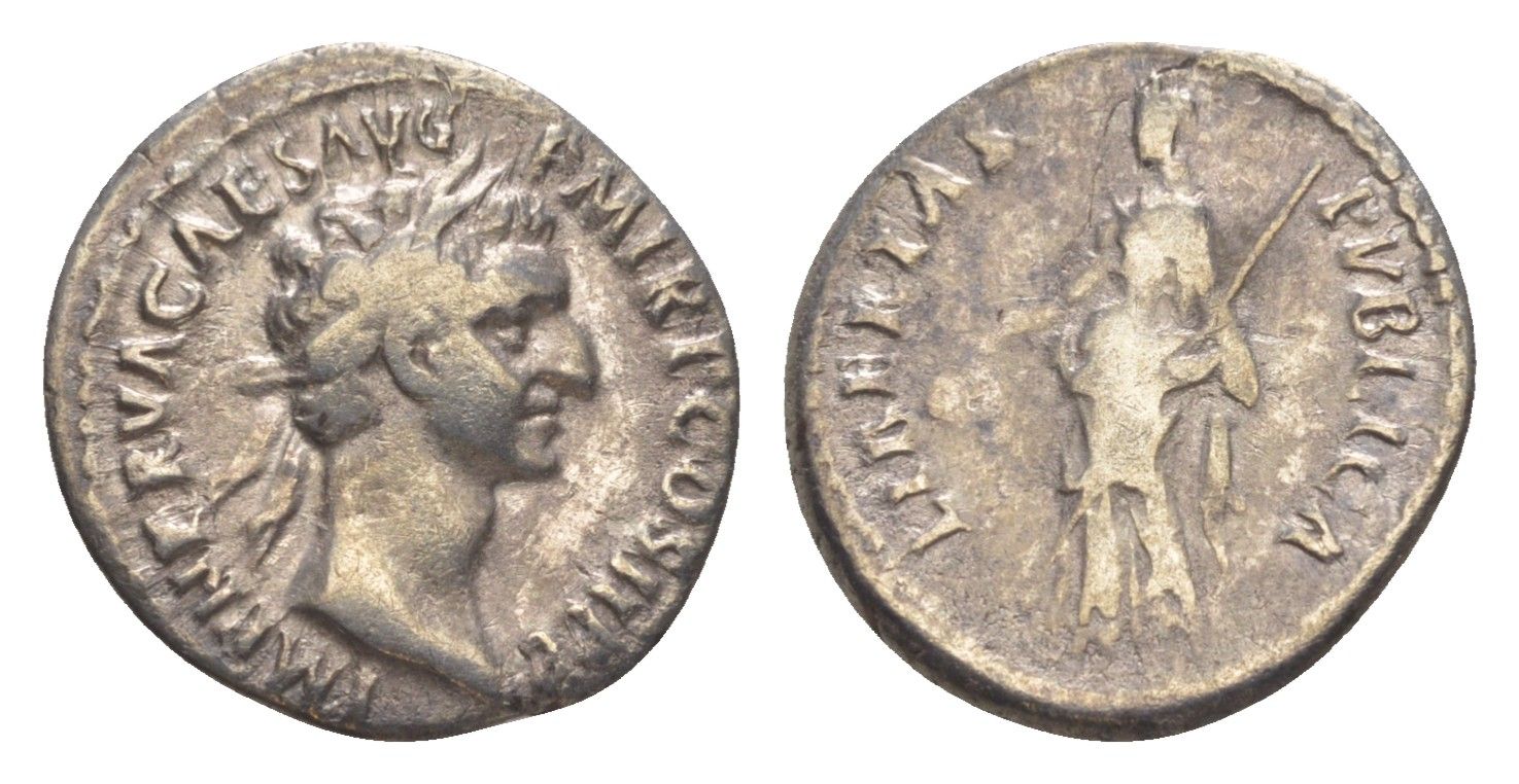 Римская Империя денарий 96 Нерва, IMP NERVA CAES AVG P M TR P COS II P P, голова императора/LIBERTAS PVBLICA, Либертата, персонификация Свободы, Рим, (R1) RIC 7 серебро 1073-1-52