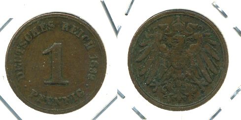 ГЕРМАНИЯ 1 ПФЕННИГ 1899 A KM 10 , J. 10 медь 701-142