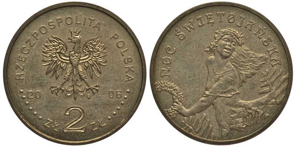 Польша 2 злотых 2006 MW, год ритуалов, Иван Купала (SWETIJARNSKA) KM 532 нордик UNC 4676-334