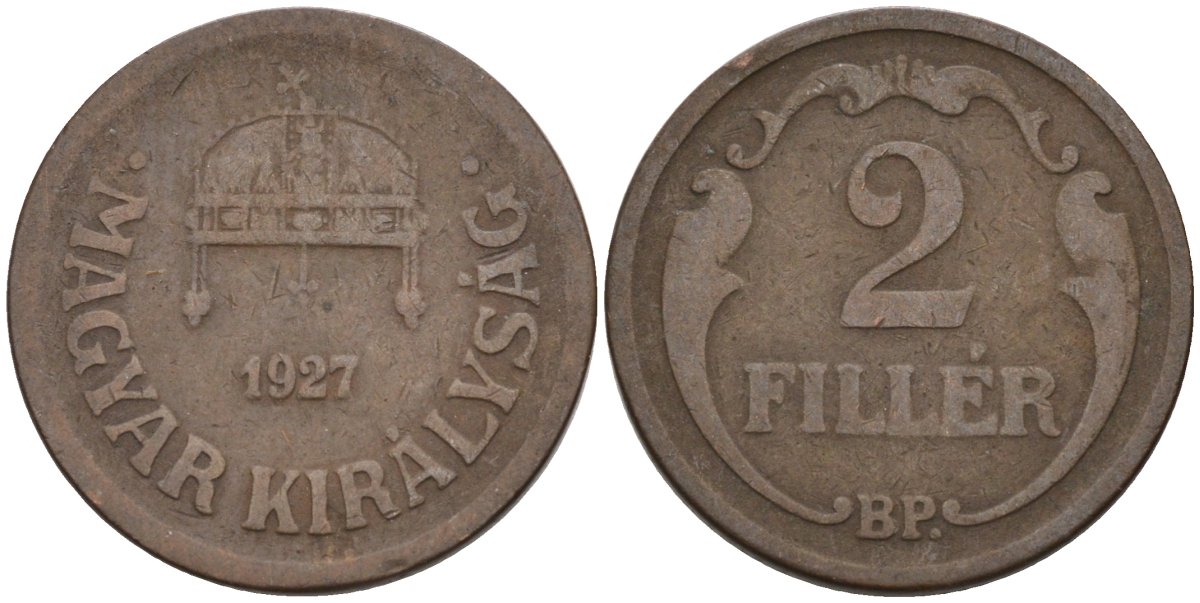 Венгрия 2 филлера 1927 BP KM 506 бронза 4115-1061