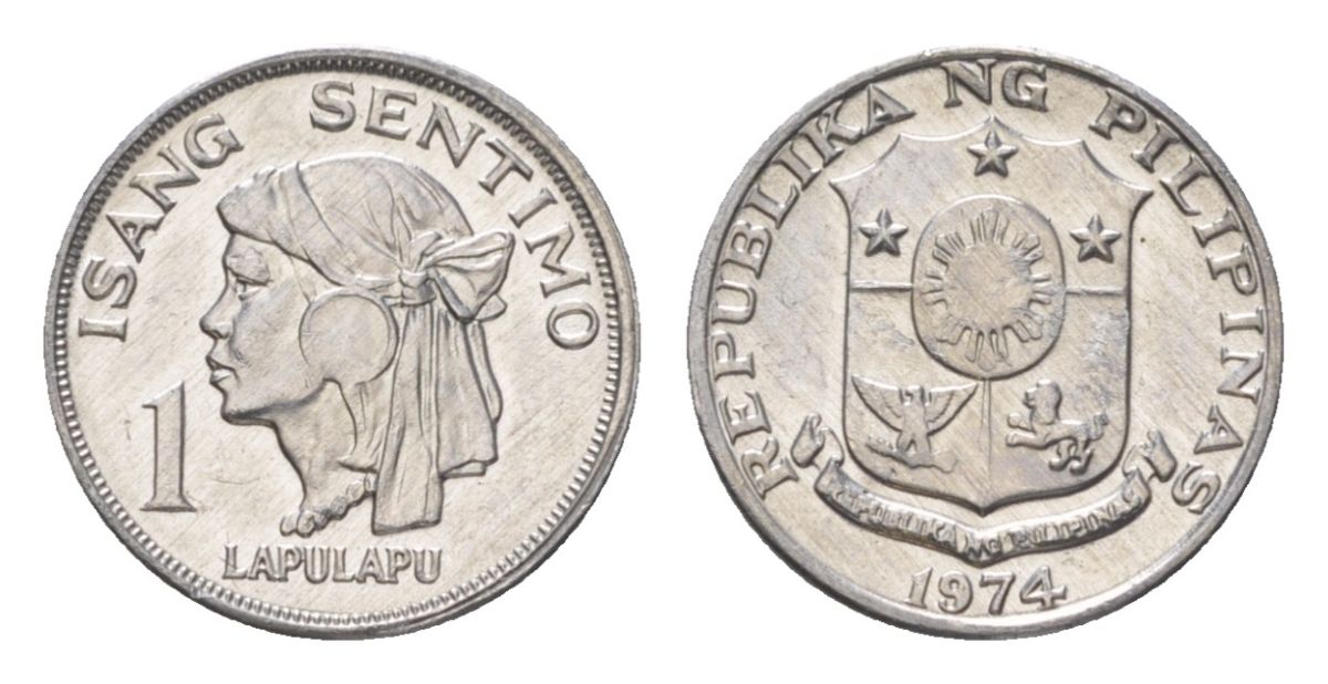 Филиппины 1 сентимо 1974 KM 196 алюминий UNC 4627-658