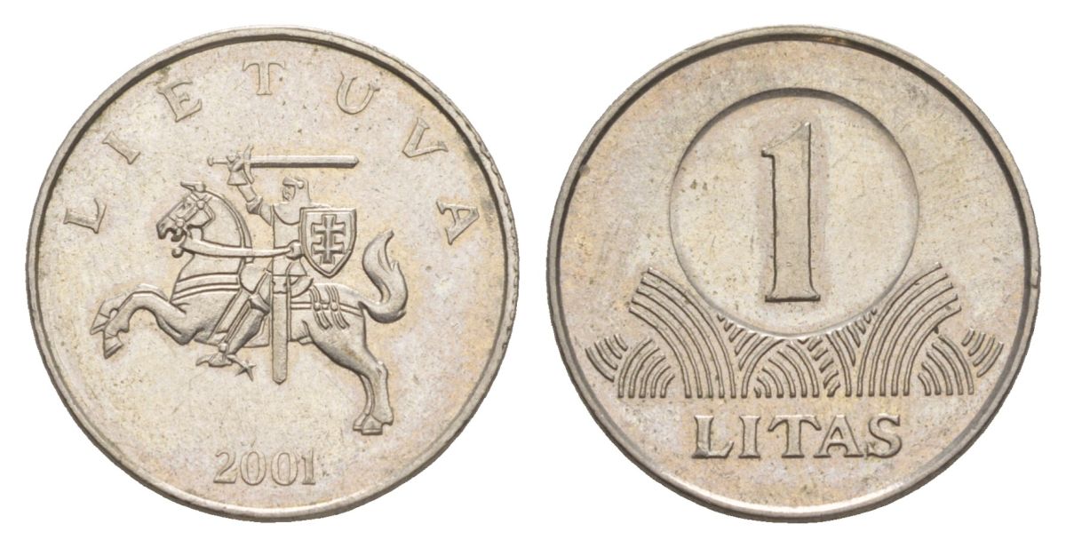 Литва 1 лит 2001 KM 111 медно-никель 4633-854