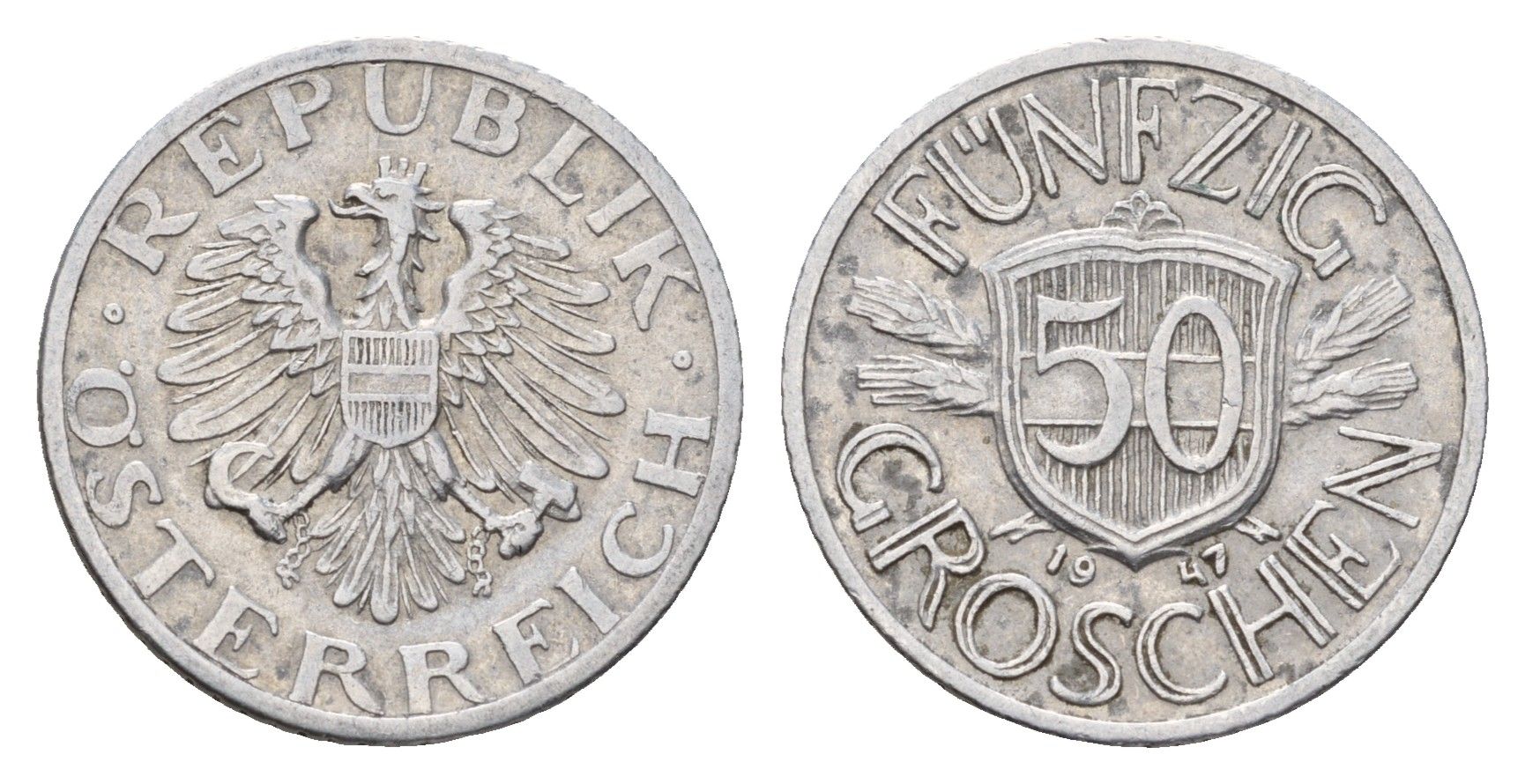 Австрия 50 грошей 1947 KM 2870 алюминий 4669-716