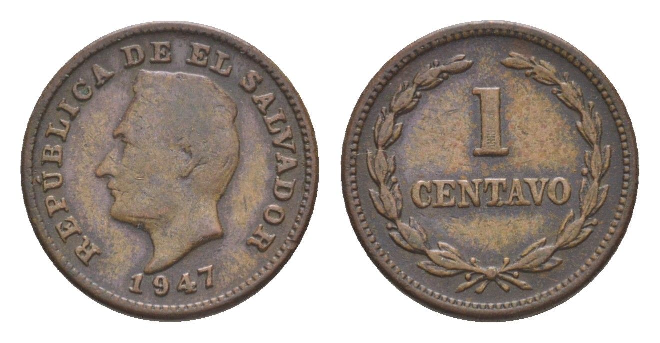 Сальвадор 1 сентаво 1947 KM 135.1 бронза 1522-444