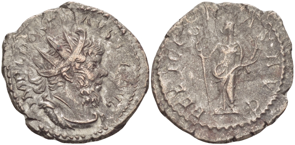 Римская Империя (императоры в Галлии) антониниан 260 - 269 Постум. IMP C POSTVMVS P F AVG / FELICITAS AVG, Фелицитата с кадуцием и рогом Изобилия, Колония Агриппины, Good Very fine RIC 58 биллон 1073-13-16