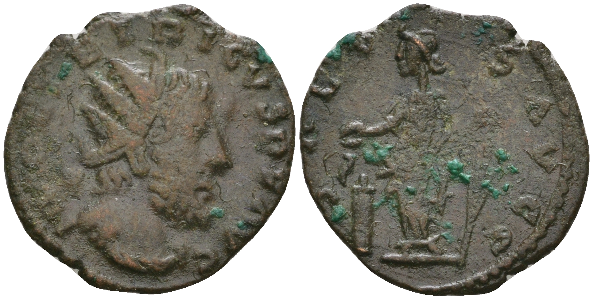 Римская Империя, императоры в Галлии антониниан 274 Тетрик, IMP C TETRICVS P F AVG, бюст императора / SALVS AVG, Салюта, персонификация Здоровья RIC 126 биллон 1073-19-114