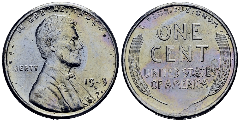 США 1 цент 1943 S (Сан-Франциско), Авраам Линкольн KM 132 a сталь плакированная цинком 4387-818