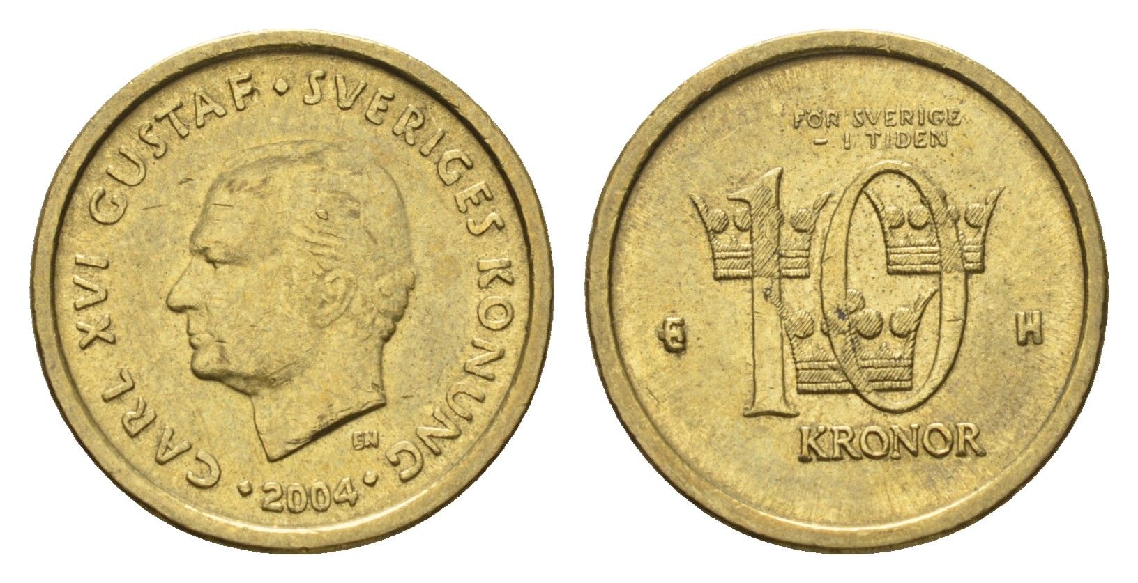 Швеция 10 крон 2004 Карл XVI Густав (1973-) KM 895 нордик 4642-655