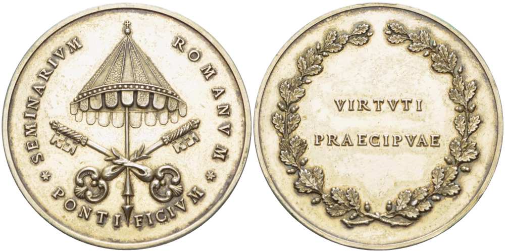 ВАТИКАН МЕДАЛЬ ND НЕОБЫЧАЙНАЯ МОЩЬ, ПАПСКАЯ РИМСКАЯ СЕМИНАРИЯ, ДИАМЕТР 41 ММ., ВЕС 22,89 ГР. серебро 1084-2-33