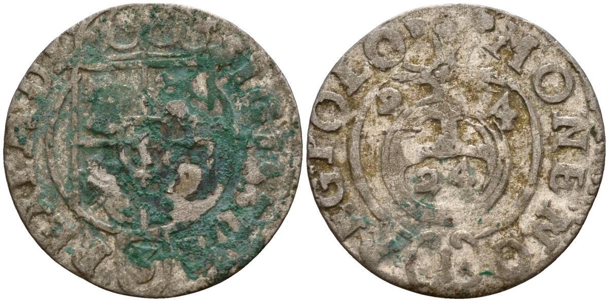 Польша 3 полкера (3 полторака - 1 крейцер) 1624 Сигизмунд III Ваза (1587-1632) Gorecki B.24, KM 41 серебро 4158-951