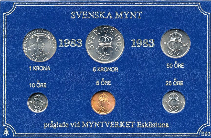 ШВЕЦИЯ НАБОР ИЗ 6 МОНЕТ 1983 04-062-239