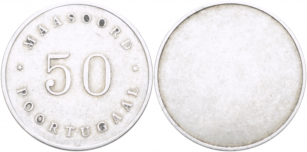 ПОРТУГАЛИЯ 50 ЕДИНИЦ MAASOORD POOPTUGAAL ГОСПИТАЛЬНЫЙ ЖЕТОН алюминий 118-633