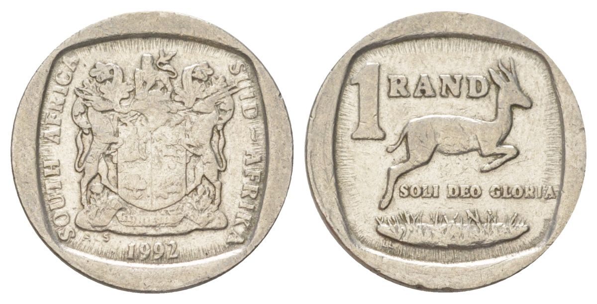 ЮАР 1 ранд 1992 KM 138 медь плакированная никелем 4627-238