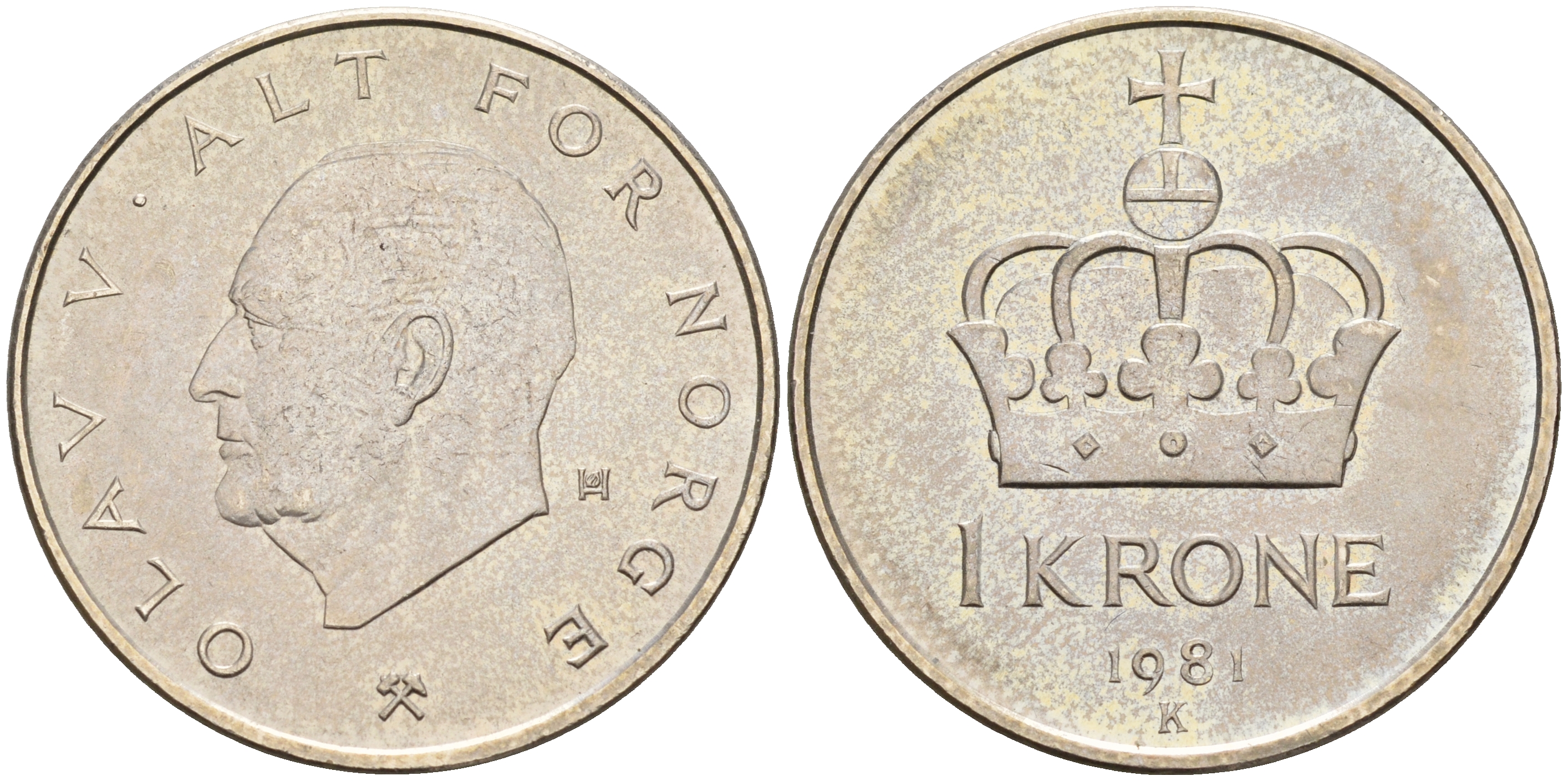 Норвегия 1 крона 1981 Улаф V (1958-1991) KM 419 медно-никель    4143-253