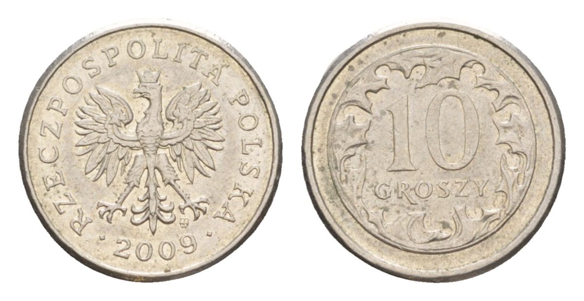 Польша 10 грошей 2009 Y 279 медно-никель 4625-961