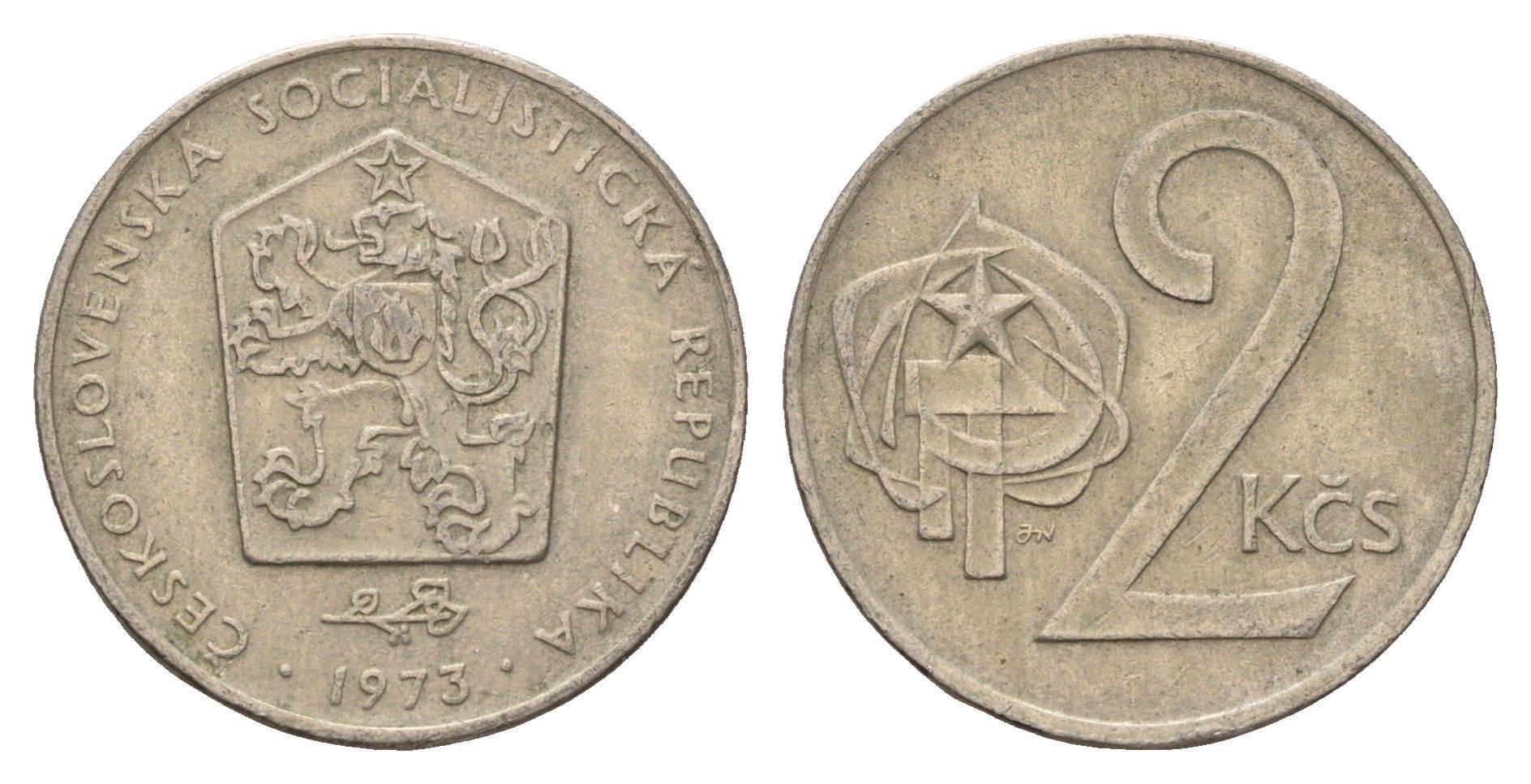 Чехословакия 2 кроны 1973 KM 75 медно-никель 4675-454