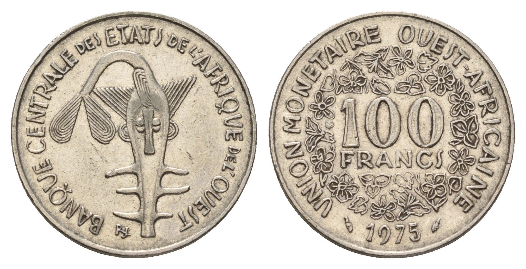 Западная Африка (ВСЕАО) 100 франков 1975 KM 4 никель 4663-1224