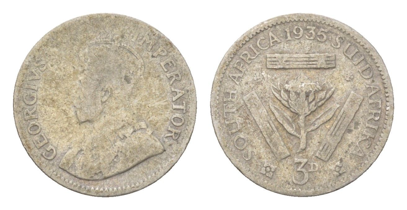 ЮАР 3 пенса 1935 Георг V (1910-1936) KM 15.2 серебро 4623-457