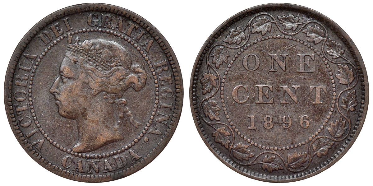 Канада 1 цент 1896 Виктория (1837-1901) KM 7 бронза    4116-726