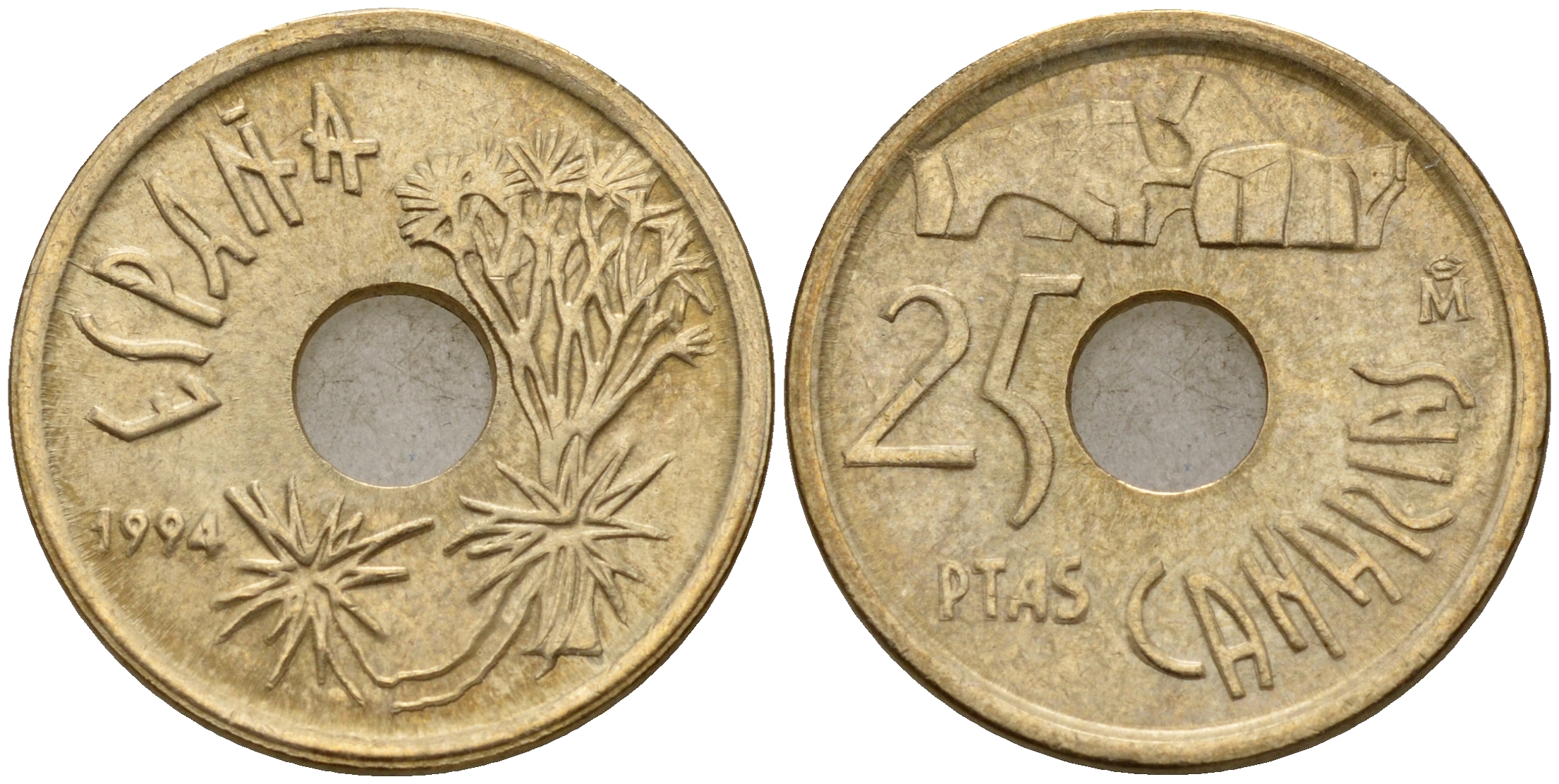 Испания 25 песет 1994 Канарские острова (CANARIAS), Хуан Карлос I (1975-2014) KM 933 никель бронза 4597-147