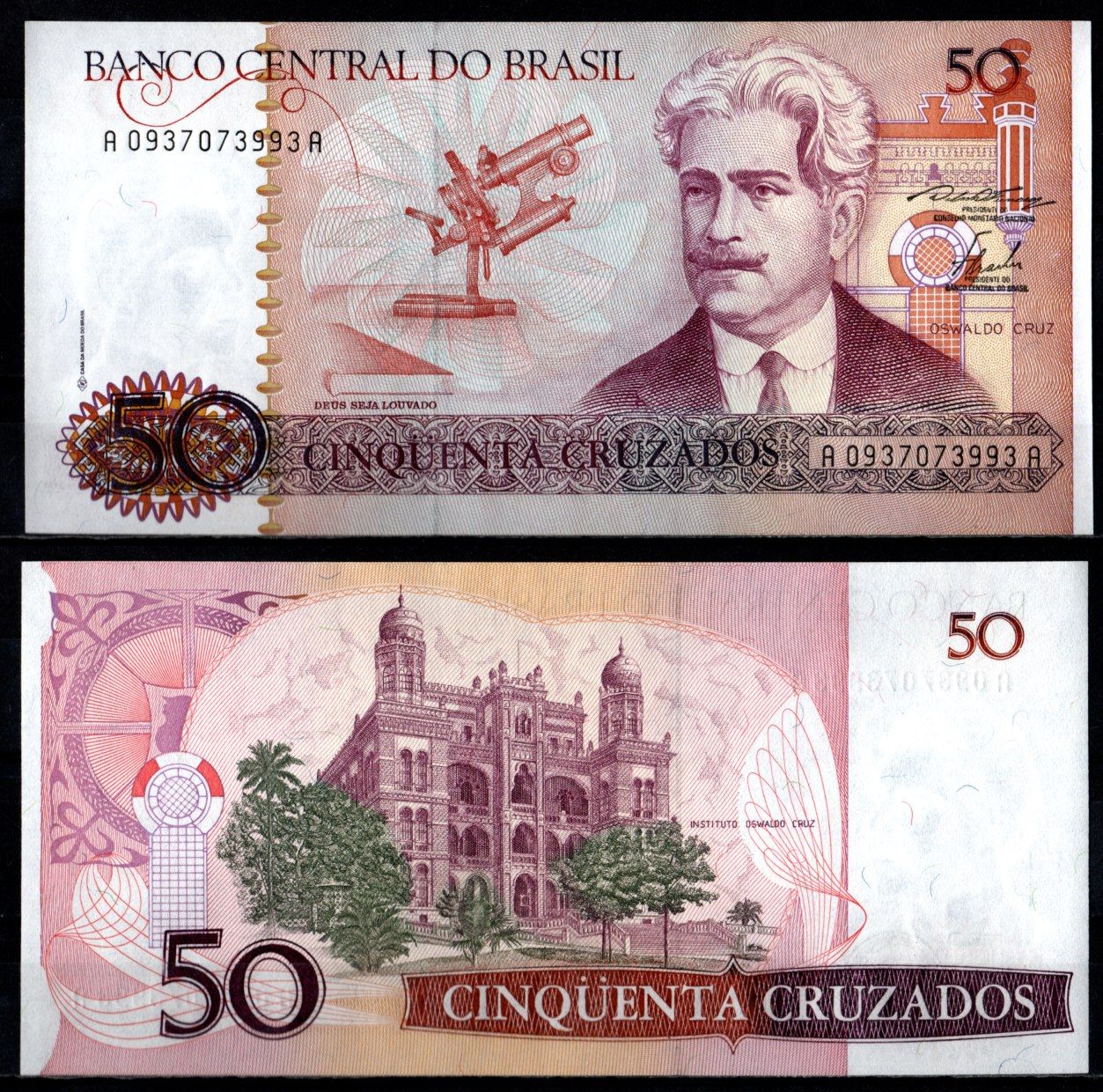 Бразилия 50 крузадо ND (1986-1988) Pick 210 a бумага UNC (пресс) 7191-14-1-2