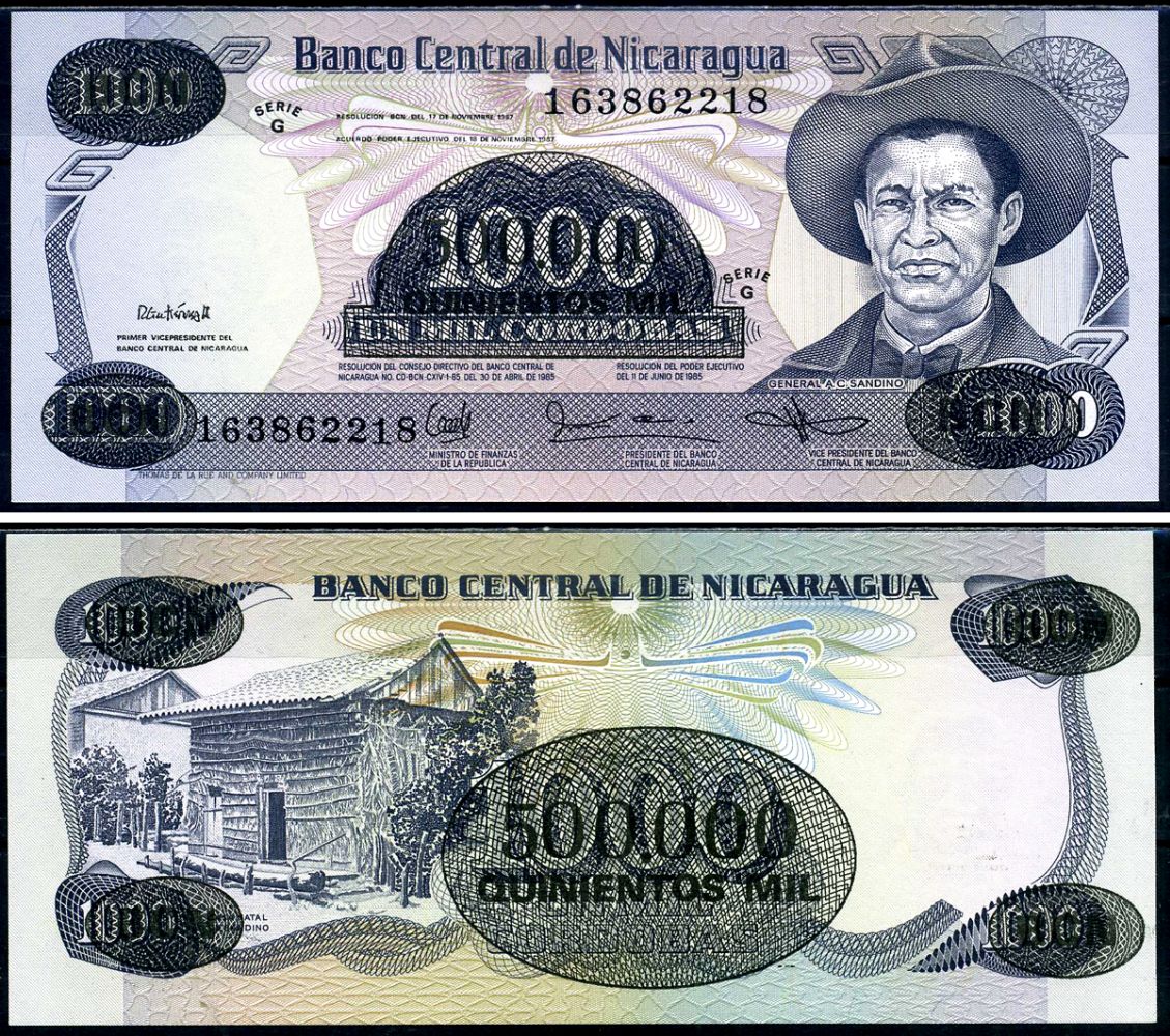 Никарагуа 500000 кордоба 1987 Pick 150 бумага UNC (пресс) 6283-49-3-2