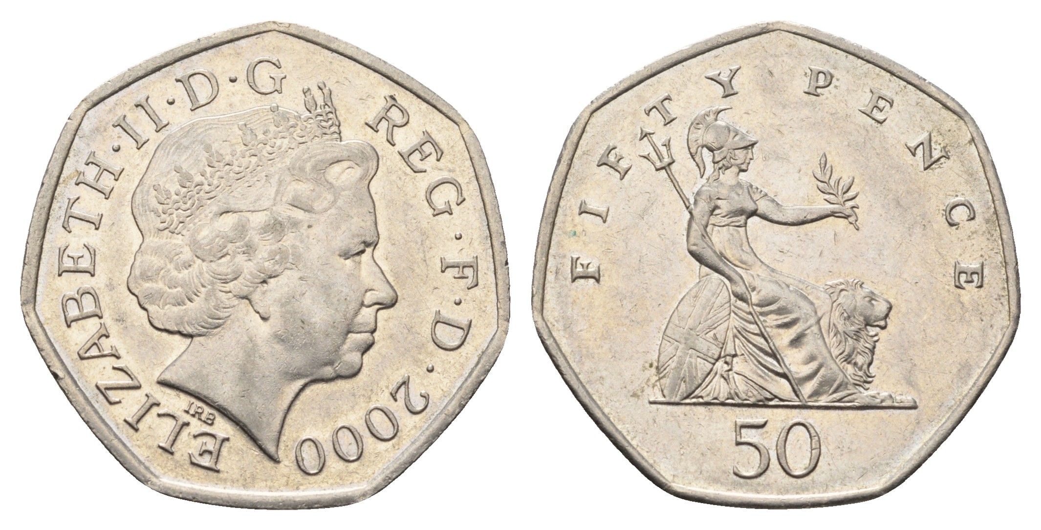 Великобритания 50 пенсов 2000 Елизавета II (1952-2022) KM 991, Spink 4610 (H8) медно-никель 4695-715