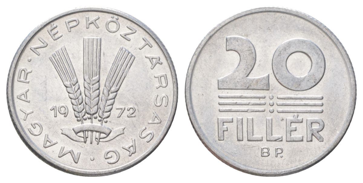 Венгрия 20 филлеров 1972 BP KM 573 алюминий aUNC 4627-1046