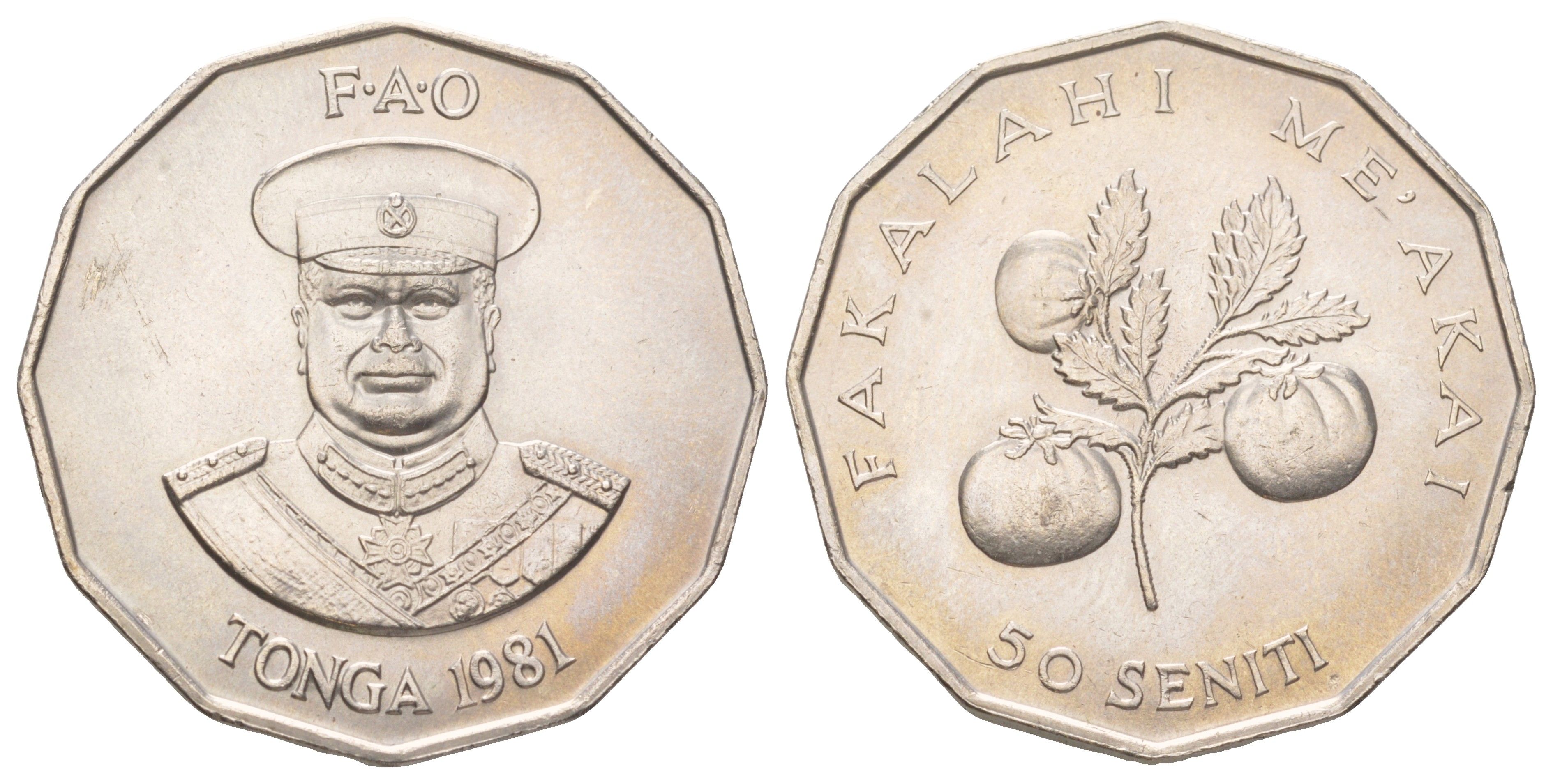 Тонга 50 сенити 1981 KM 71 медно-никель UNC 4583-612