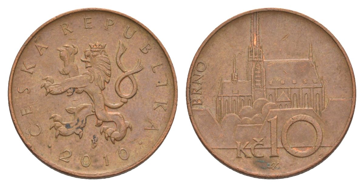 Чехия 10 крон 2010 KM 4 сталь плакированная медью 4633-725